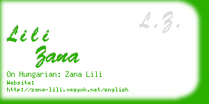 lili zana business card